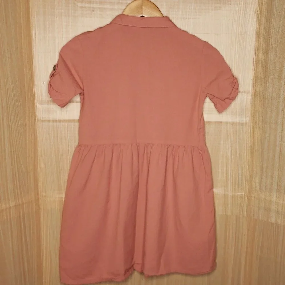H&M girls Short Sleeve Pink Lagan Dress 10